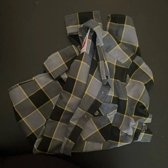 Dixxon Flannel Company The Bolt Gray Black Yellow Plaid Women’s Button Up Shirt - Picture 4 of 6